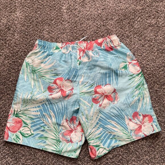 St. John’s Bay Men’s Hawaiian Blue/green Floral Swim Trunk/Board Shorts Size M - Picture 6 of 8